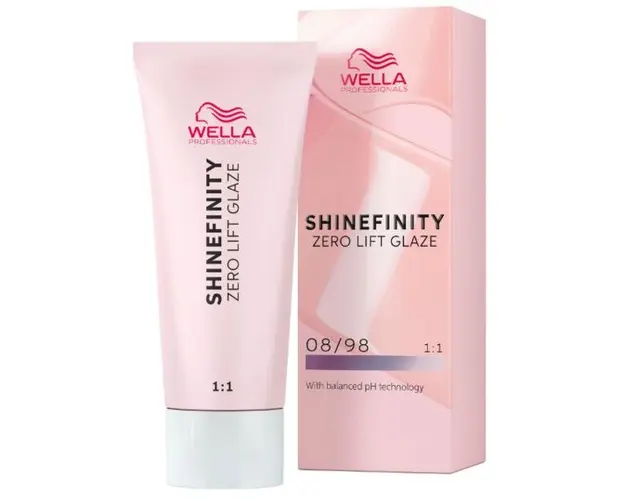 Vopsea translucida demipermanenta - Wella Professionals Shinefinity Zero Lift Glaze, nuanta 08/98 Silver Pearl (blond deschis argintiu perlat), 60 ml