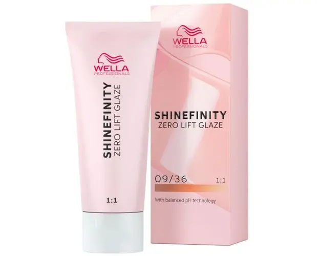 Vopsea translucida demipermanenta - Wella Professionals Shinefinity Zero Lift Glaze, nuanta 09/36 Vanilla Glaze (blond foarte deschis auriu violet), 60 ml