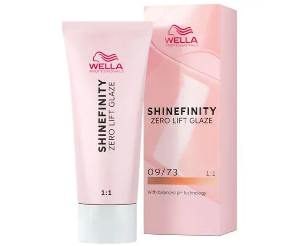 Vopsea translucida demipermanenta - Wella Professionals Shinefinity Zero Lift Glaze, nuanta 09/73 Caramel Milk (blond auriu foarte deschis), 60 ml