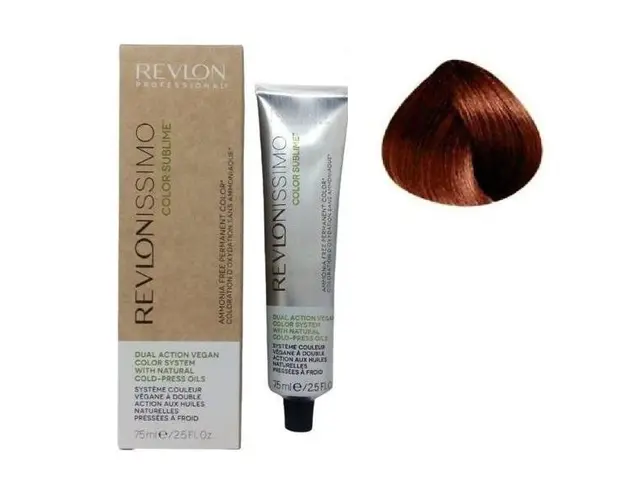 Vopsea Vegana Demi-permanenta - Revlon Professional Color Sublime by Revlonissimo Ammonia Free Permanent Color, nuanta 5.4 Cooper Brown, 75 ml