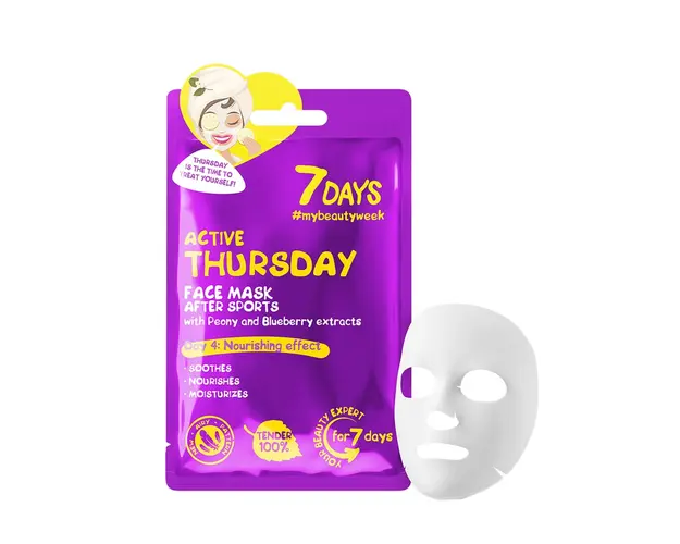 Active thursday - face sheet mask after sports with peony & blueberry 28 gr