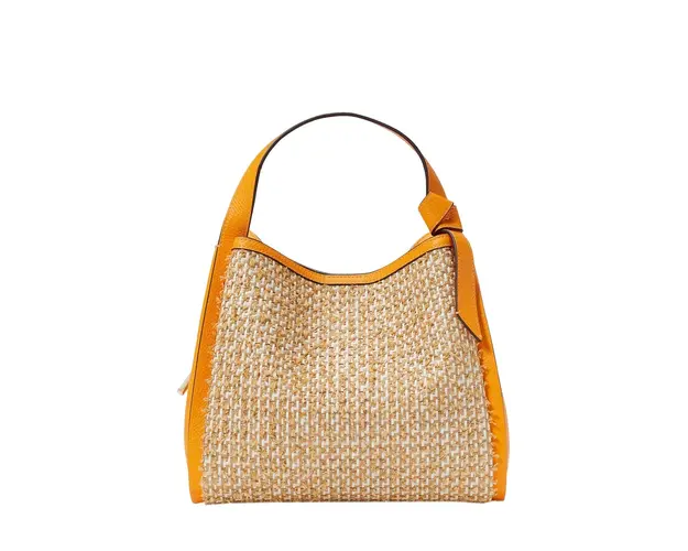 Knott raffia tweed medium crossbody tote