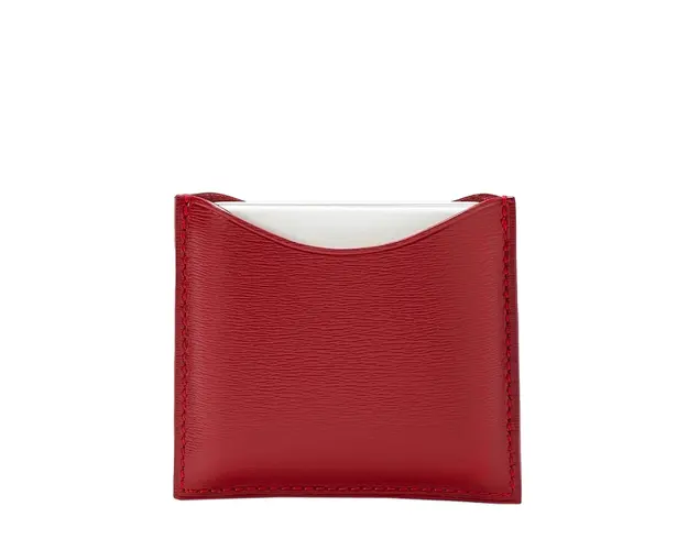 Fine leather refillable compact case