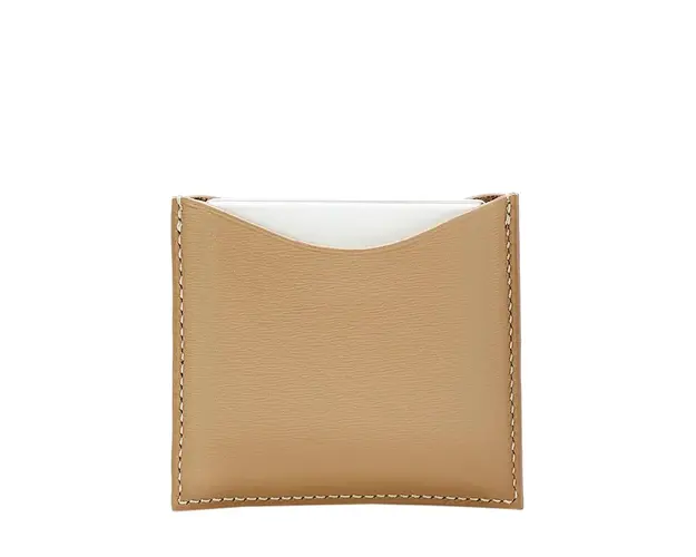Fine leather refillable compact case