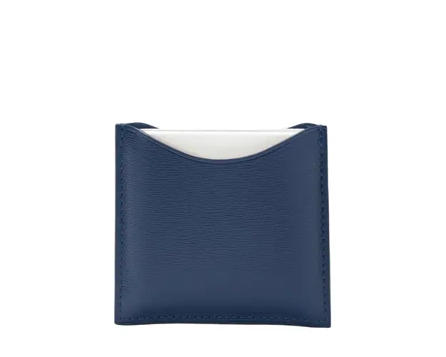 Fine leather refillable compact case