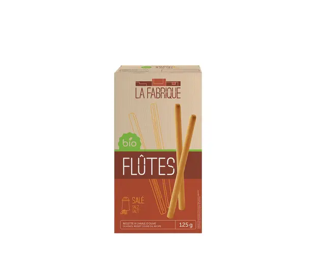 Organic flutes with salt & olive oil 125 gr