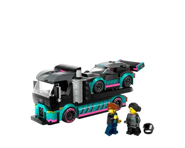 Race car and car carrier truck 60406 
