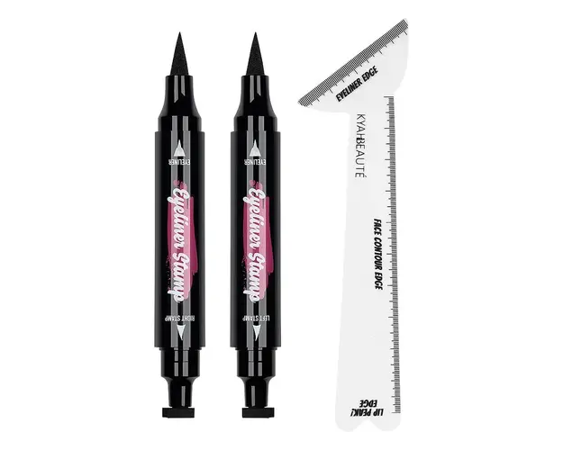 Set Eyeliner 3 in 1, Tus Ochi, Stampila, Instrument Trasare Flawless Cat Eye