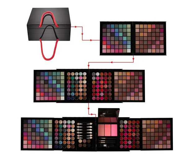Trusa Machiaj Multifunctionala 177 culori Mix & Go + CADOU Set 15 pensule SensoPRO Milano