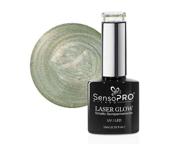 Oja Semipermanenta Holografica Laser Glow SensoPRO Milano 10ml, Jade Paradise #16