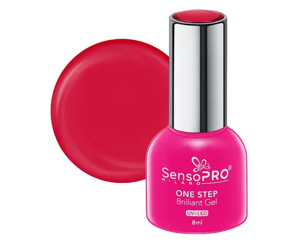 Oja Semipermanenta One Step Brilliant Gel SensoPRO Milano 8ml, Red Strawberry #05