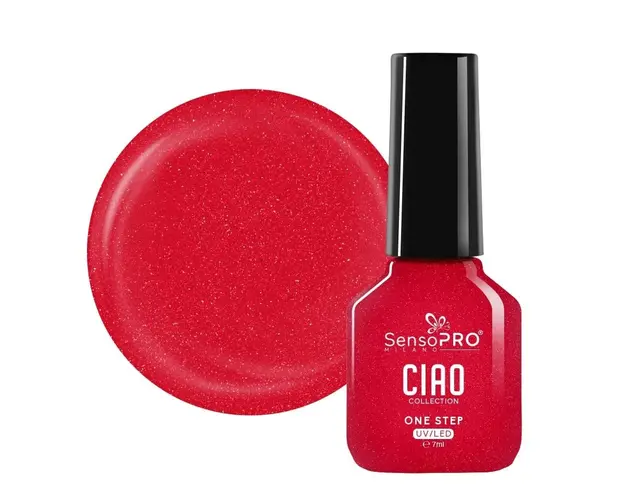 Oja Semipermanenta One Step SensoPRO Milano, CIAO Collection - Red Sparkle 7ml