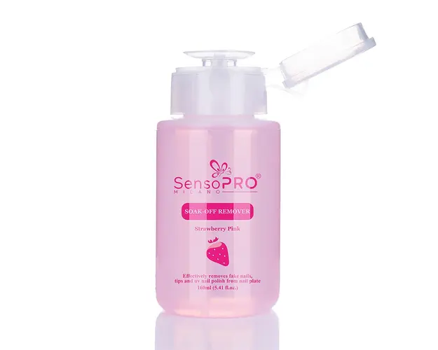 Soak Off Remover SensoPRO Milano Strawberry - Indepartare gel, oja semipermanenta, tipsuri, 160 ml