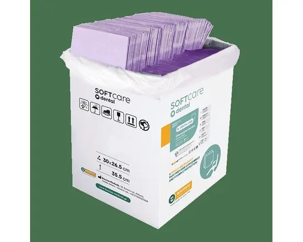 Bavete mov 2 straturi Bournas Medicals Soft Care Dental Bibs Standard Purple 33x45cm 500buc