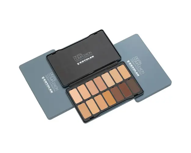 Paleta de Fond de Ten Kryolan DIGITAL COMPLEXION CREAM FOUNDATION PALETTE 14 Culori 24g