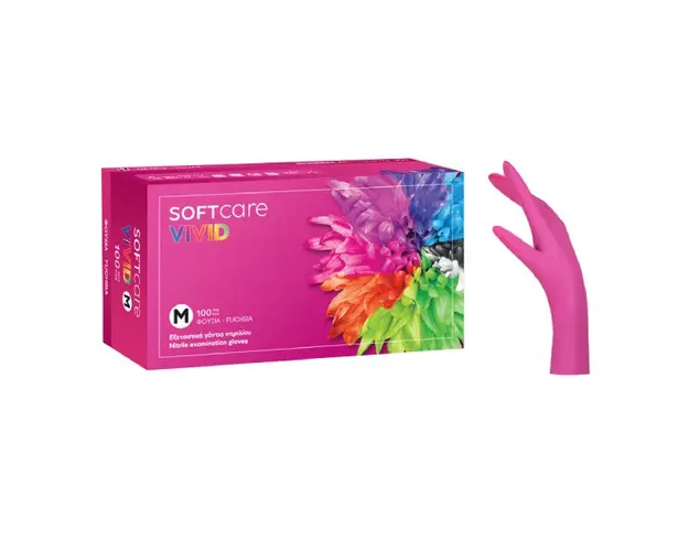 Manusi nepudrate fuchsia Bournas Medicals Soft Care Vivid Nitrile Gloves M 100 buc