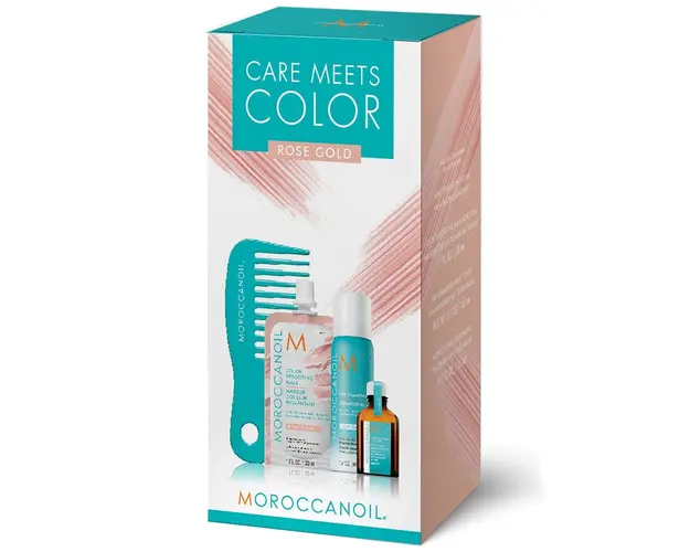 Set pentru par Moroccanoil Care Meets Color Rose Gold 