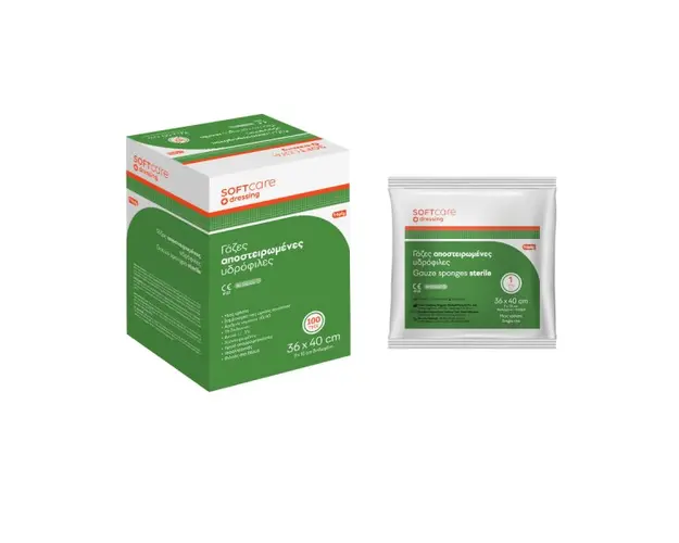 Tifon steril cu 16 straturi Bournas Medicals Soft Care Gauze Sponge Sterile 36x40cm 100buc