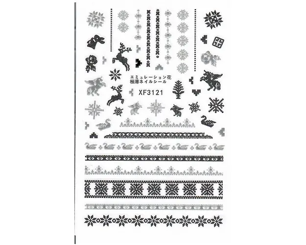Decoratiuni unghii motive de craciun Model 9*6 cm XF3121