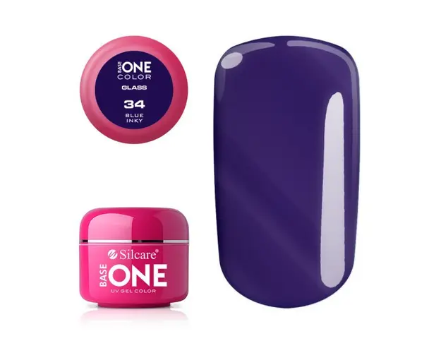 Gel uv Color Base One Silcare Glass Blue Inky 34