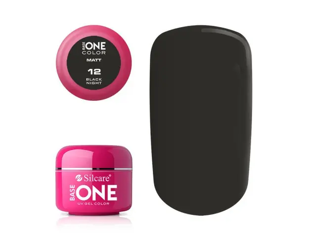 Gel uv Color Base One Silcare Matt Black Night 12