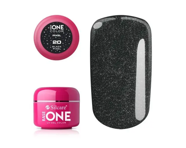 Gel uv Color Base One Silcare Pixel Black Pixel 20