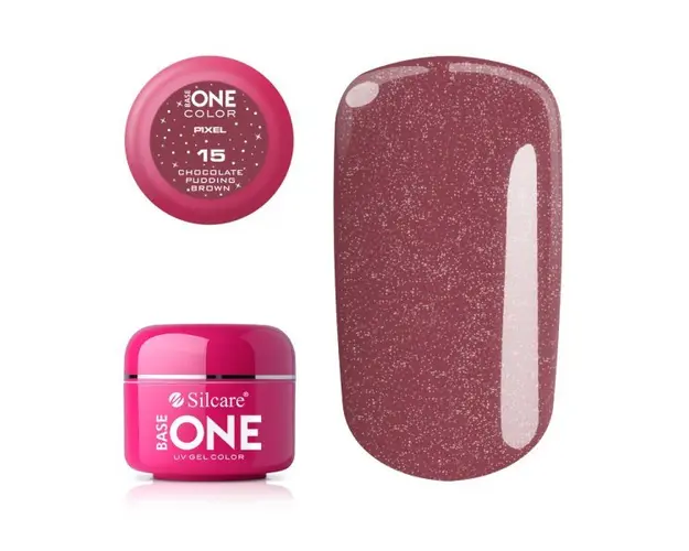 Gel uv Color Base One Silcare Pixel Chocolate Pudding Brown 15