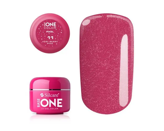 Gel uv Color Base One Silcare Pixel Very Berry Pink 11