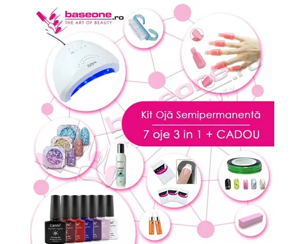 Kit unghii Oja Semipermanenta CANNI 3in1 #2