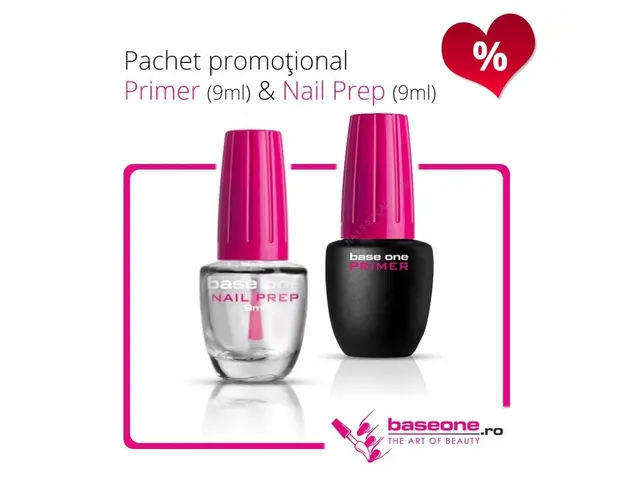 Pachet Promotional Primer Base One 9ml+Nail Prep 9ml