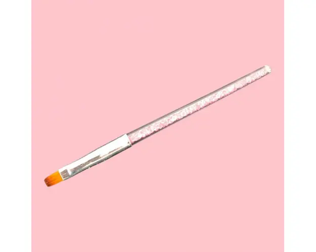 Pensula Gel nr 6 cu cristale roz