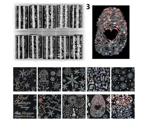 Set 10 folii transfer modele de Craciun 03