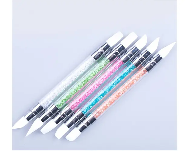 Set 5 instrumente silicon multicolore cu maner din plastic