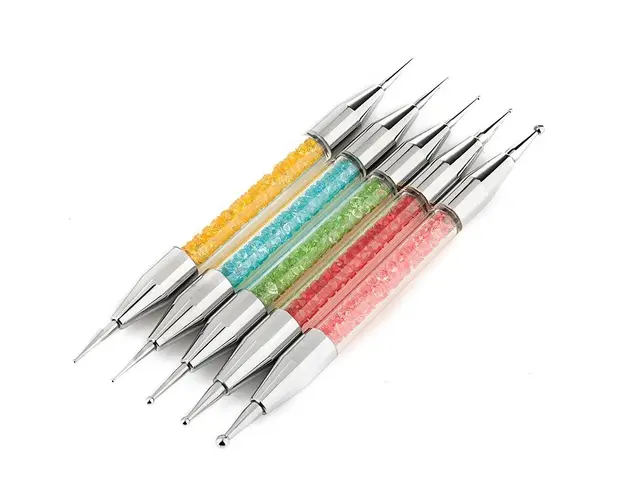 Set 5 punctatoare metalice multicolore cu maner din plastic