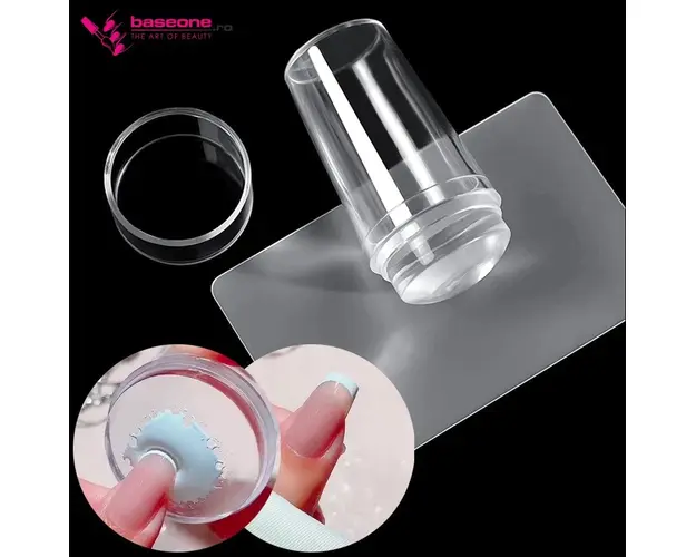 Set Stampila Burete Silicon+Racleta transparenta