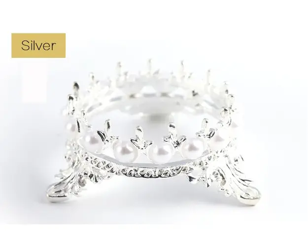 Suport pensule stil coronita argintiu