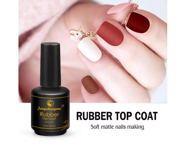 Top Coat FSM Rubber Matt 15ml (produs original cu stanta pe fundul sticlutei)