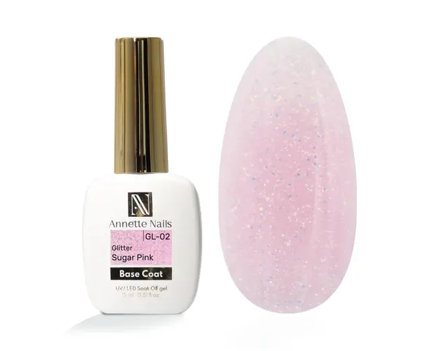 Baza Rubber Annette Nails Glitter Sugar Pink 12ml GL-02