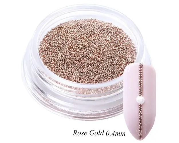 Caviar Metalic unghii, Nail Art, 0.4mm, Gold Rose