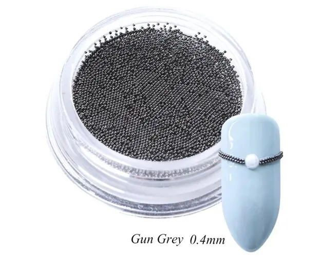 Caviar Metalic unghii, Nail Art, 0.4mm, Grey