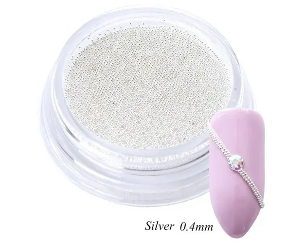 Caviar Metalic unghii, Nail Art, 0.4mm, Silver