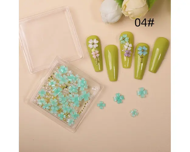 Decor Unghii NailsUp Caviar si Flori Nail Art Green
