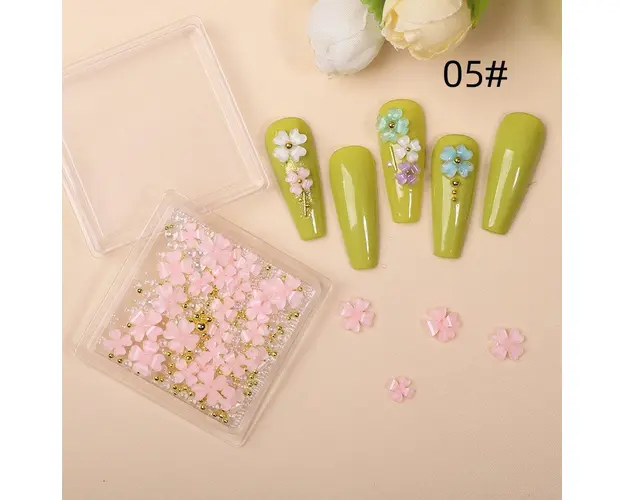 Decor Unghii NailsUp Caviar si Flori Nail Art Pink