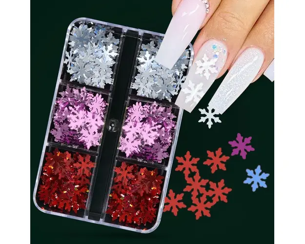 Decoratiuni unghii model fulg de nea R6