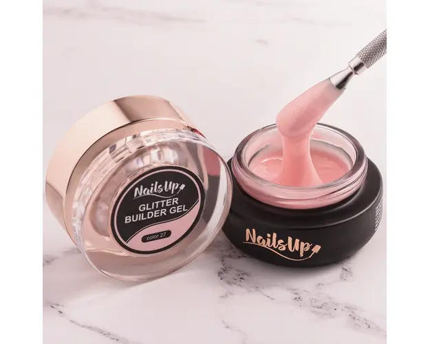 Gel Constructie Unghii Autonivelant Glitter NailsUp 30g - 27