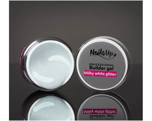 Gel UV Autonivelant NailsUp - Milky White Glitter 50g
