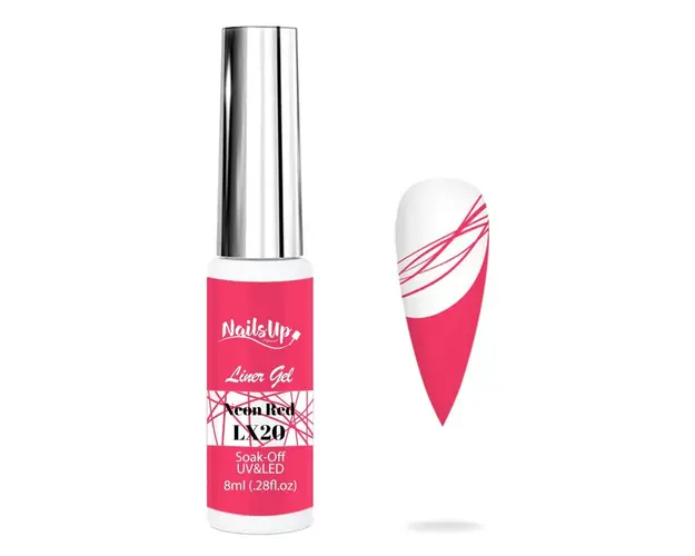 Liner Gel , NailsUp, 8 ml LX20, Neon Red