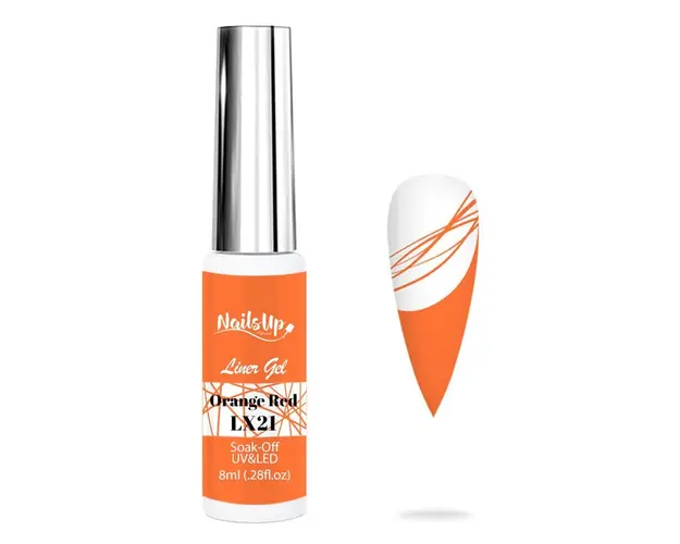 Liner Gel , NailsUp, 8 ml LX21, Orange Red