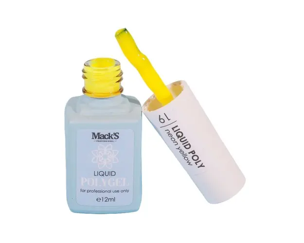 Mack'S Liquid Polygel Neon Yellow - 19, 12ml