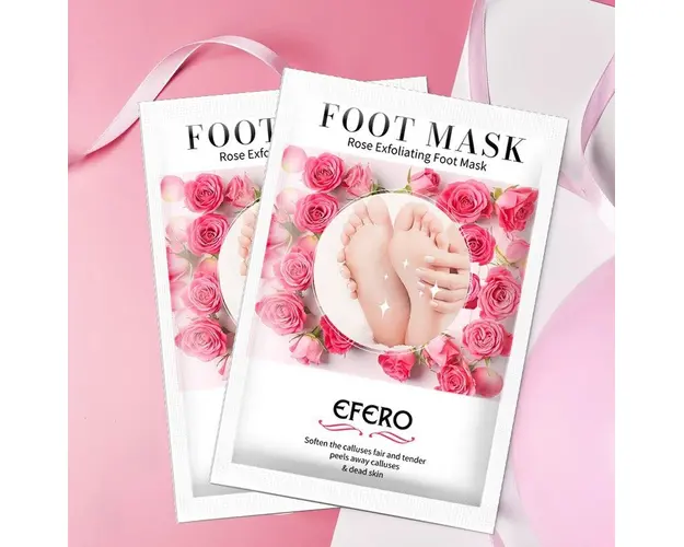 Masca Exfolianta Pentru Picioare Cu Extract De Trandafir Rosu